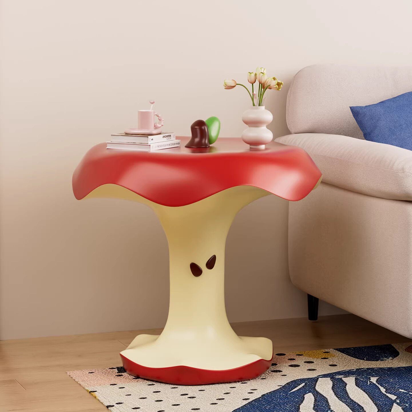 Bitten Apple Resin Side Table – Creative Art Toy Home Decor | HOMEINA