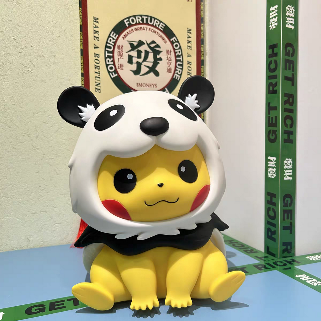 Pikachu Panda Costume PVC Figurine – 35cm Pokemon Anime Collectible | HOMEINA