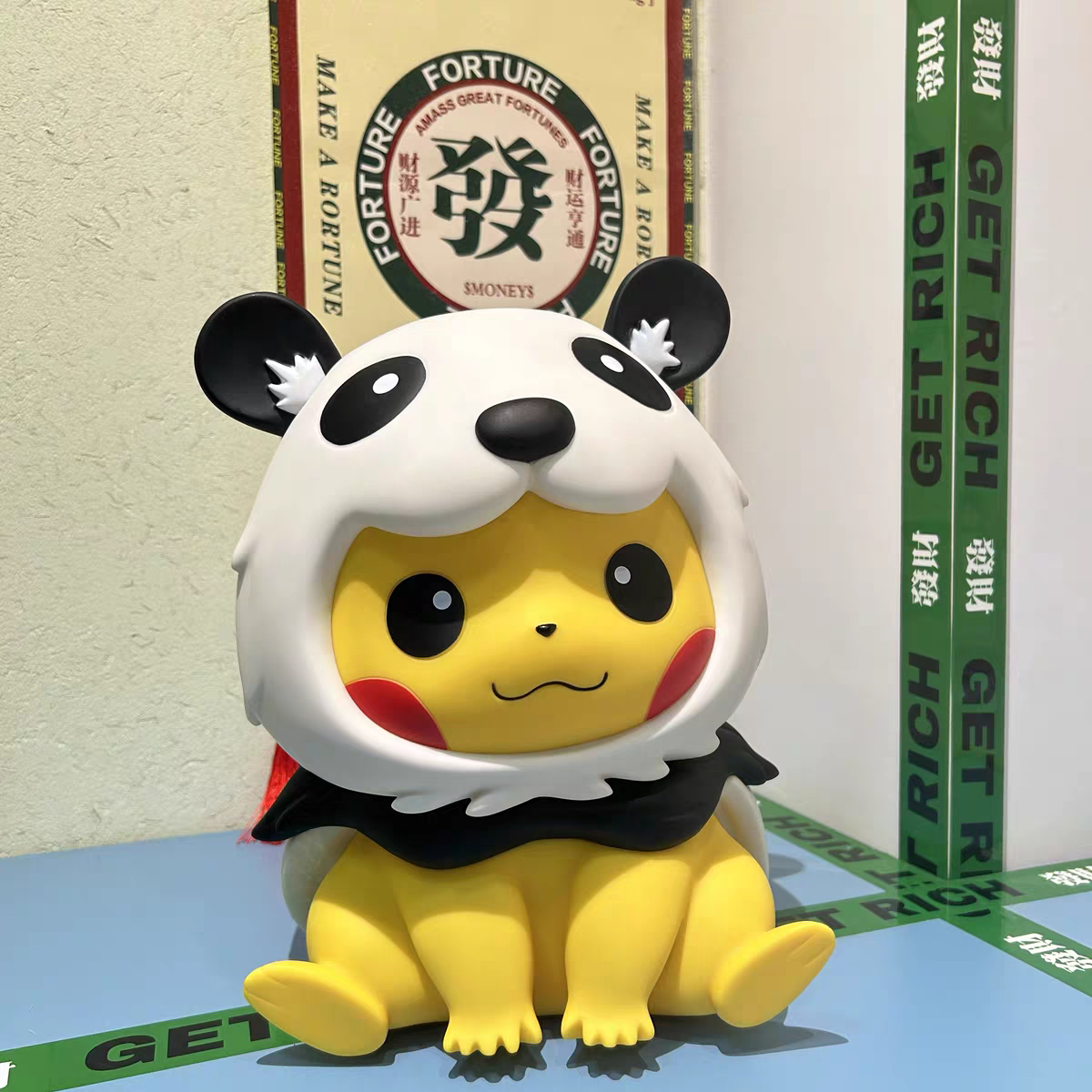 Pikachu Panda Costume PVC Figurine – 35cm Pokemon Anime Collectible | HOMEINA