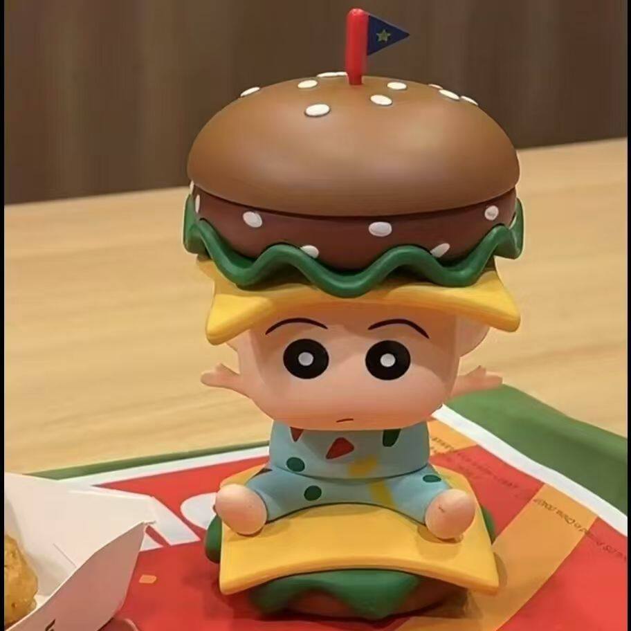 Crayon Shin-chan Burger Hat PVC Figurine – 16cm Anime Collectible | HOMEINA