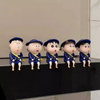 Crayon Shin-chan Police Uniform PVC Figurine Set – 5pcs Anime Collectible | HOMEINA
