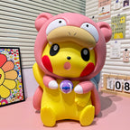 Pikachu Pink Bear Costume PVC Figurine 41cm – Anime Collectible Desk Decor | HOMEINA