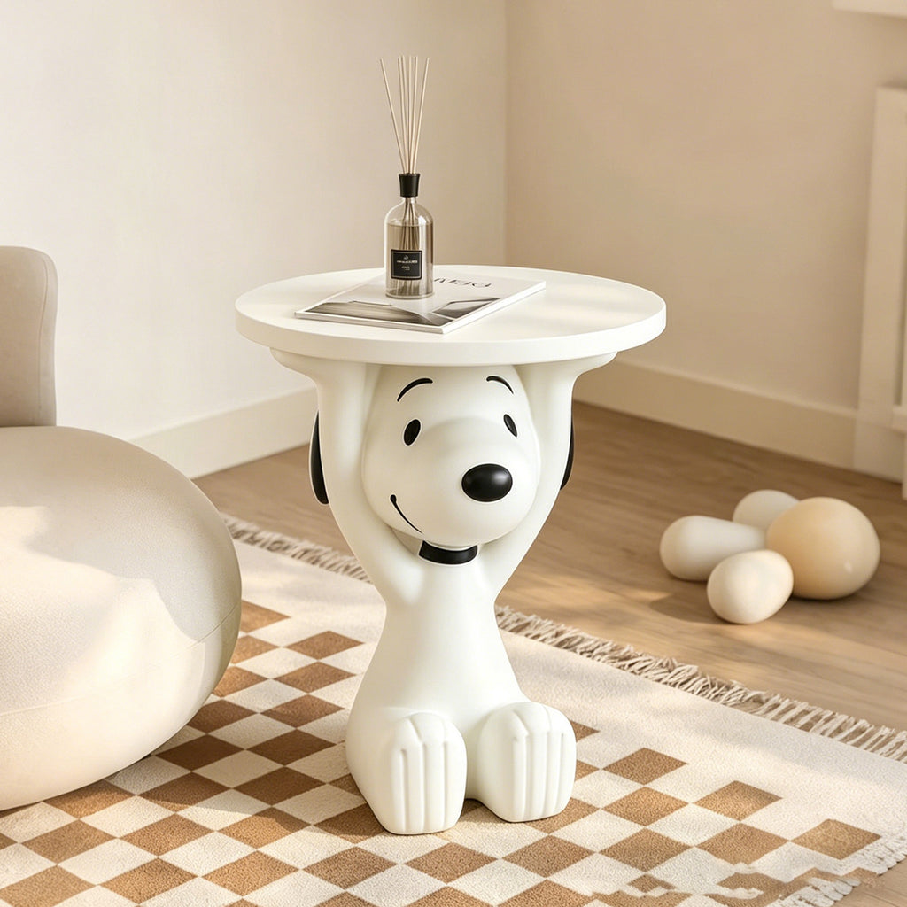 Snoopy Resin Side Table – Peanuts Art Toy Home Decor | HOMEINA