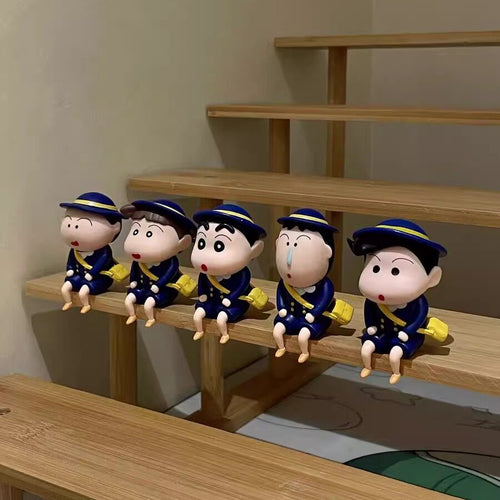 Crayon Shin-chan Police Uniform PVC Figurine Set – 5pcs Anime Collectible | HOMEINA