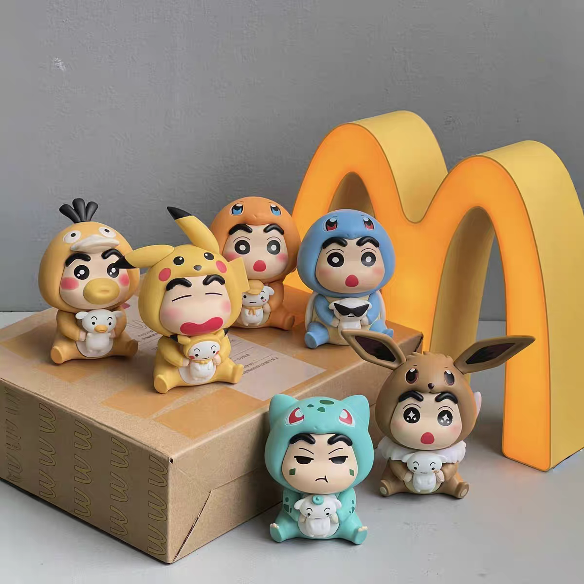Crayon Shin-chan x Pokémon PVC Figurine Set – 6pcs Anime Collectible 6cm | HOMEINA