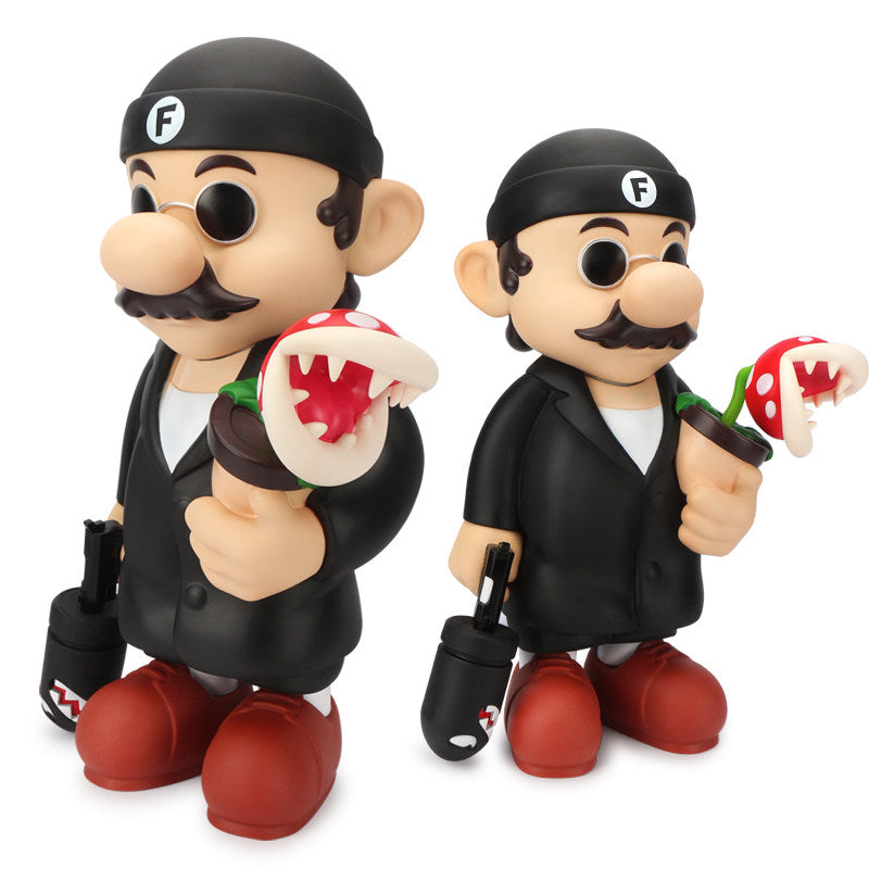 Mario Black Suit PVC Figurine – Cool Gangster Style Collectible 30cm / 50cm | HOMEINA