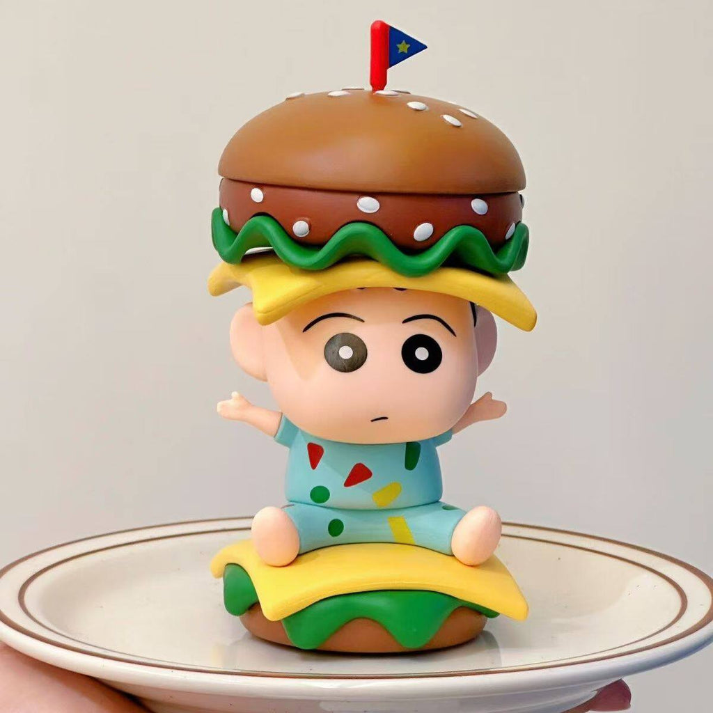 Crayon Shin-chan Burger Hat PVC Figurine – 16cm Anime Collectible | HOMEINA