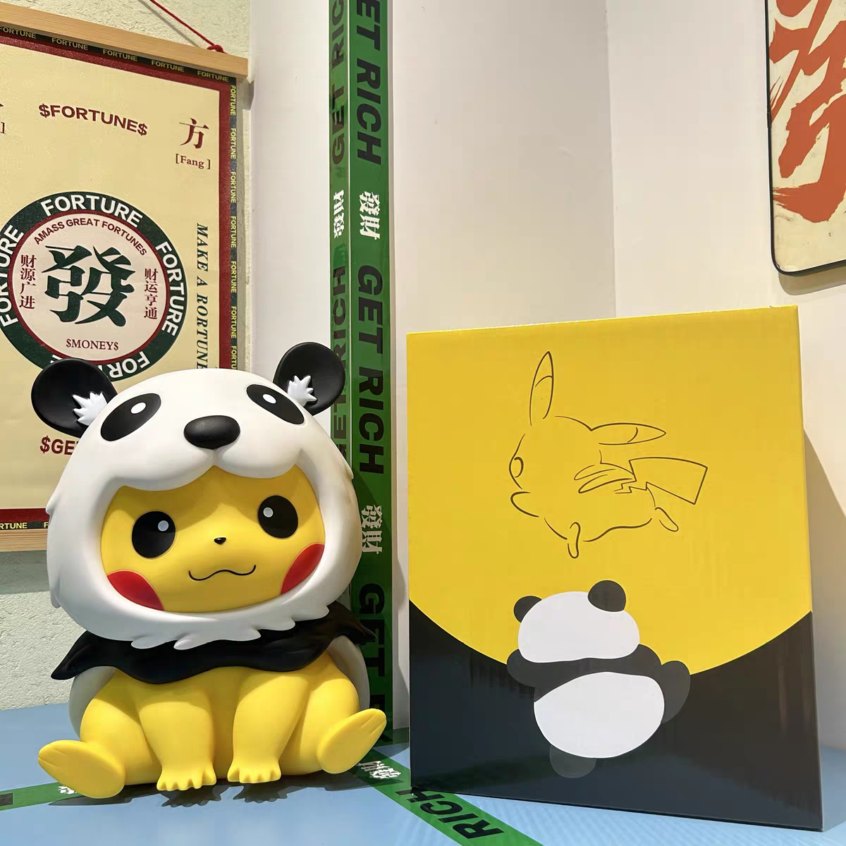 Pikachu Panda Costume PVC Figurine – 35cm Pokemon Anime Collectible | HOMEINA