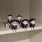 Crayon Shin-chan Police Uniform PVC Figurine Set – 5pcs Anime Collectible | HOMEINA