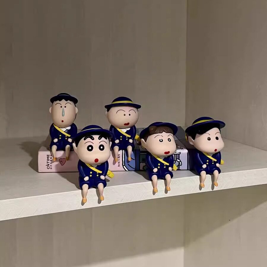 Crayon Shin-chan Police Uniform PVC Figurine Set – 5pcs Anime Collectible | HOMEINA