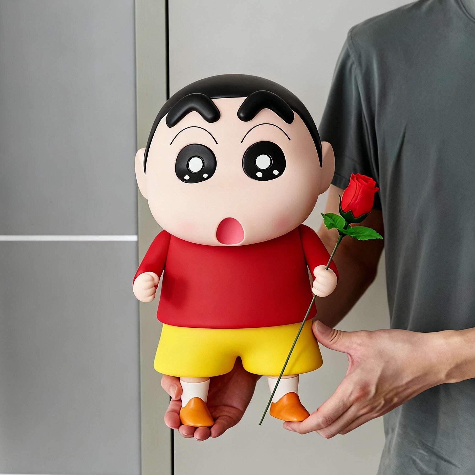 Crayon Shin-chan Hoodie PVC Figurine 40cm – 3 Colors, with Shiro & Rose | HOMEINA