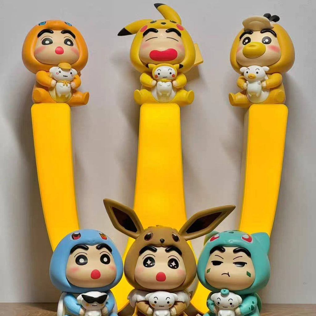 Crayon Shin-chan x Pokémon PVC Figurine Set – 6pcs Anime Collectible 6cm | HOMEINA