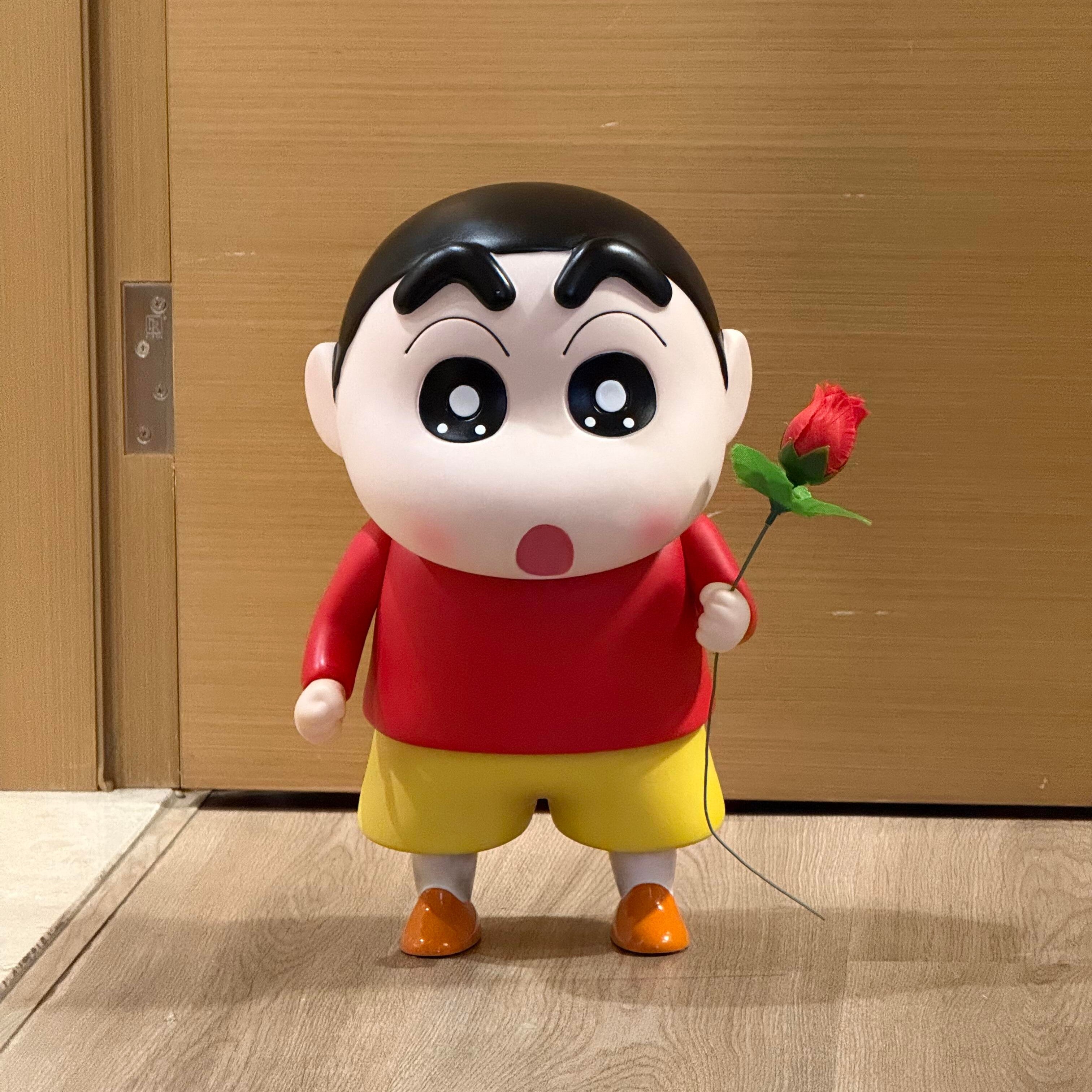 Crayon Shin-chan Hoodie PVC Figurine 40cm – 3 Colors, with Shiro & Rose | HOMEINA