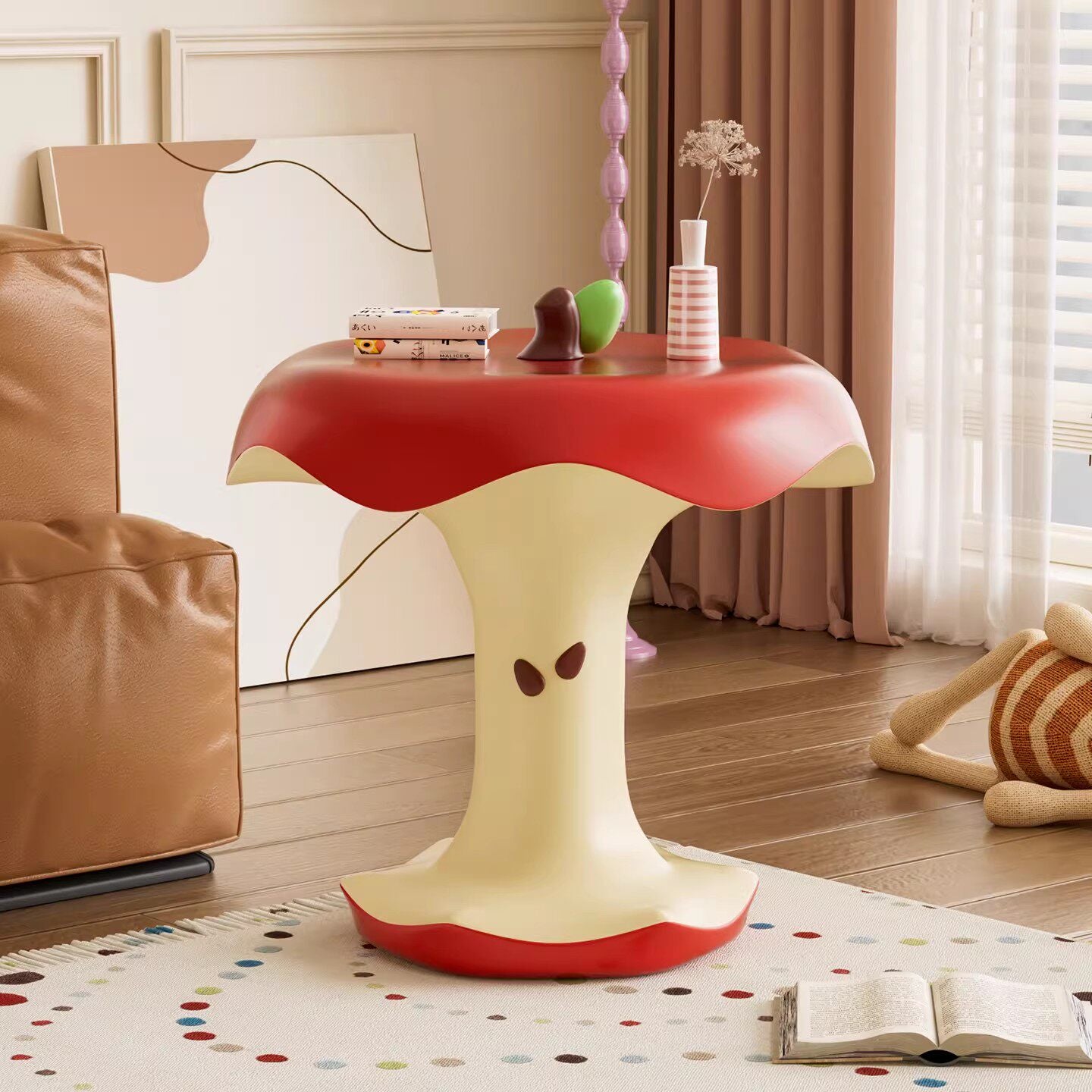 Bitten Apple Resin Side Table – Creative Art Toy Home Decor | HOMEINA