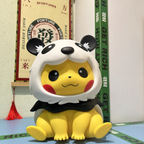 Pikachu Panda Costume PVC Figurine – 35cm Pokemon Anime Collectible | HOMEINA