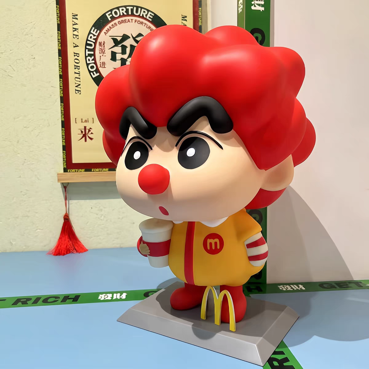 Crayon Shin-chan McDonald’s Costume PVC Figurine – 37cm Anime Collectible | HOMEINA