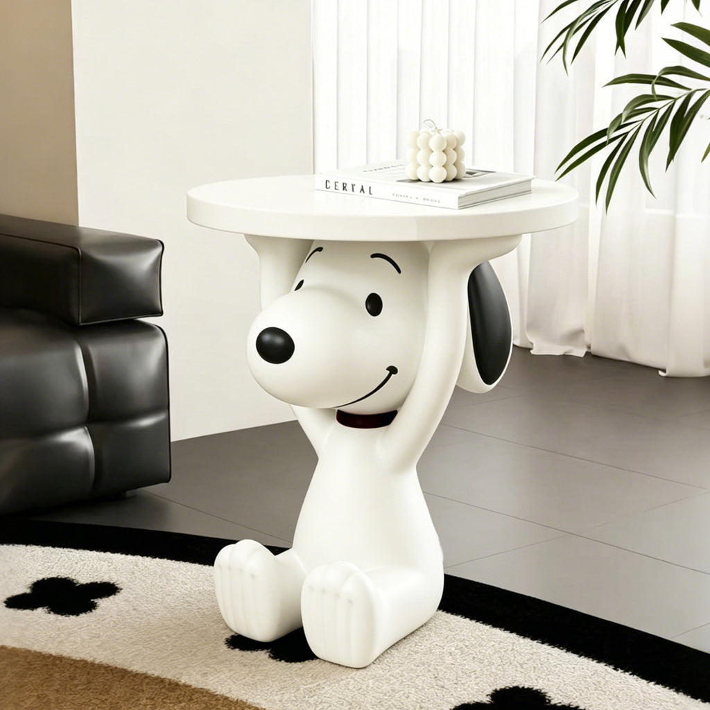 Snoopy Resin Side Table – Peanuts Art Toy Home Decor | HOMEINA
