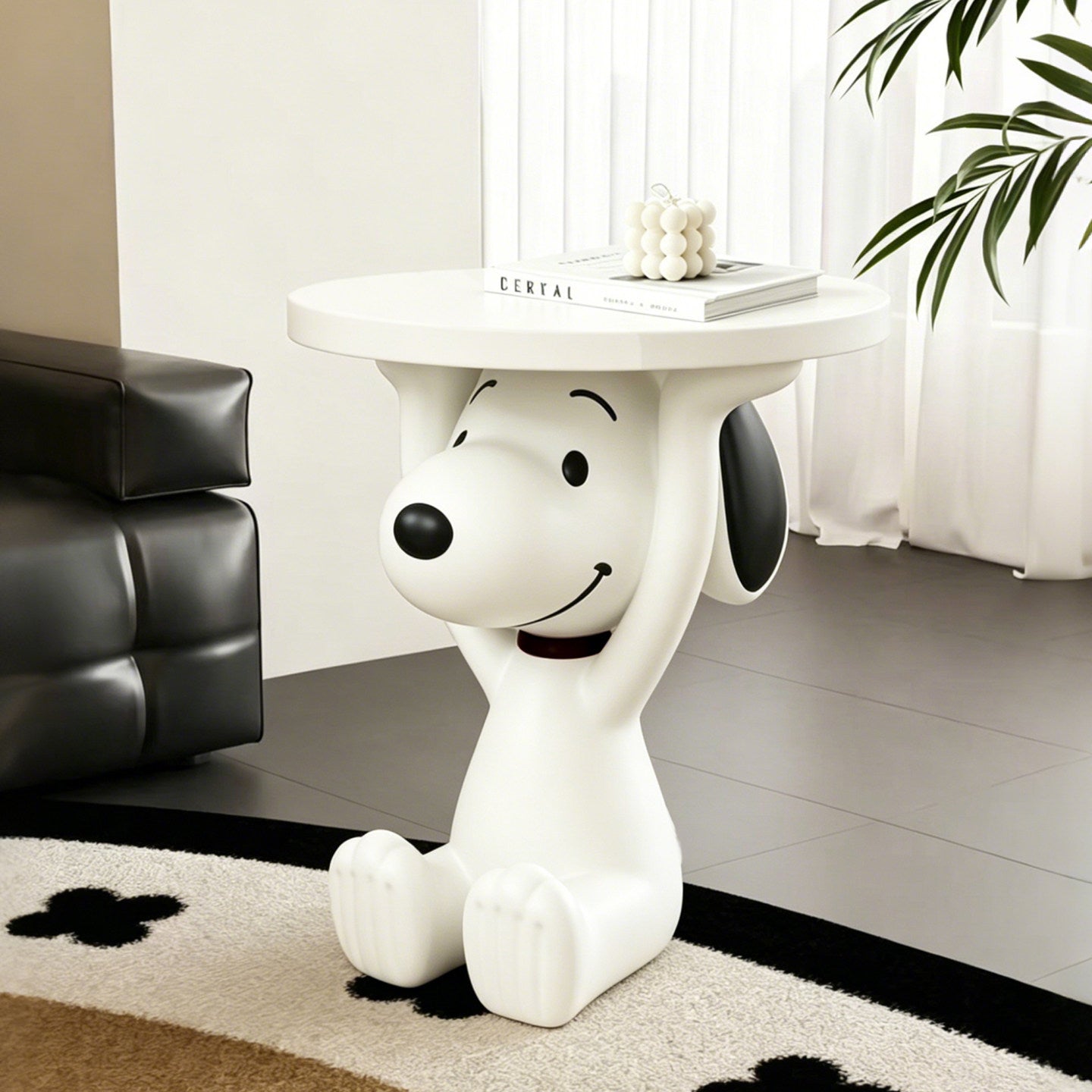 Snoopy Resin Side Table – Peanuts Art Toy Home Decor | HOMEINA