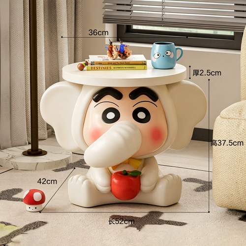 Crayon Shin-chan Elephant Resin Side Table – Anime Art Toy Home Decor | HOMEINA