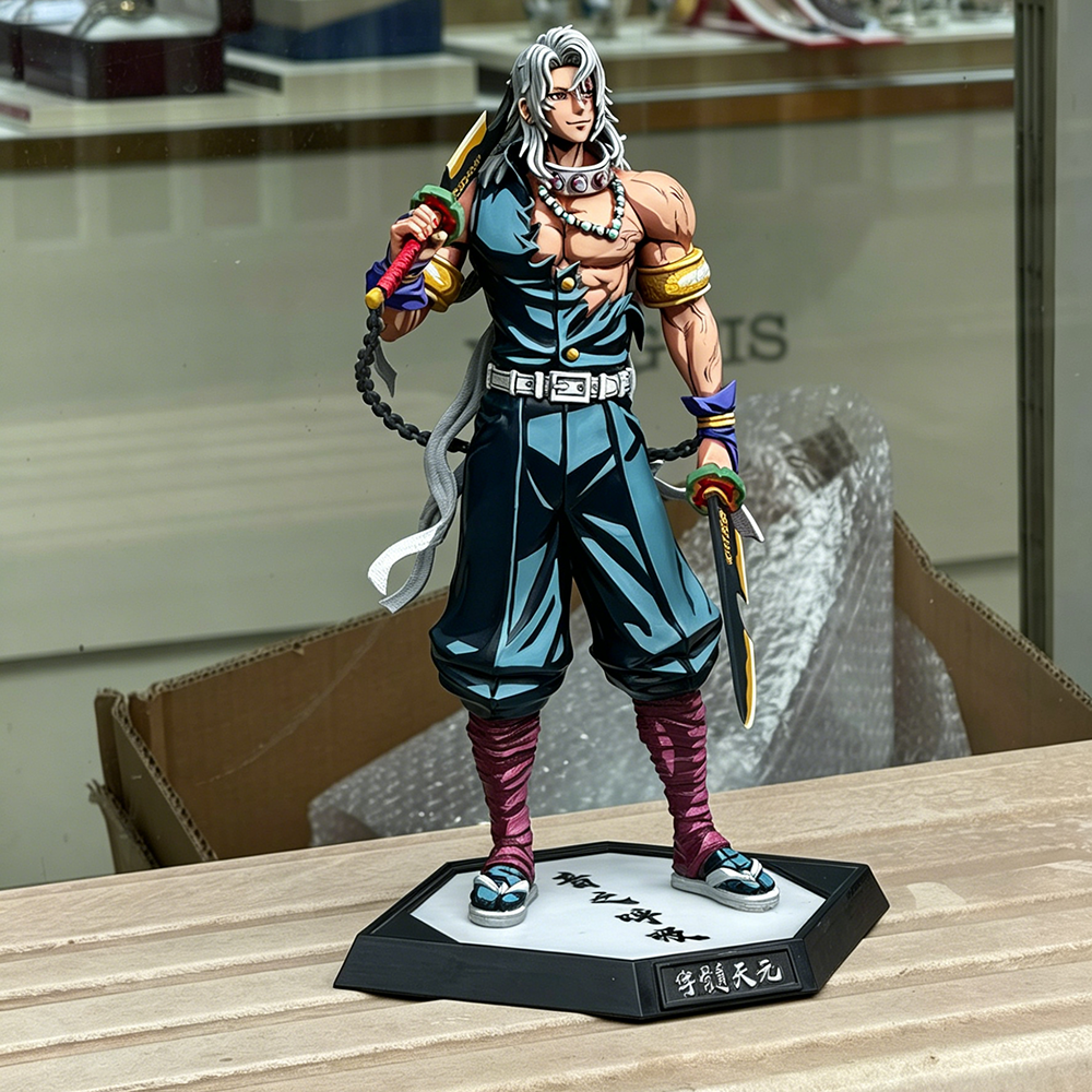 Uzui Tengen Repainted Handmade PVC Figurine 30cm – Demon Slayer Sound Hashira Anime Collectible with Gift Box | HOMEINA