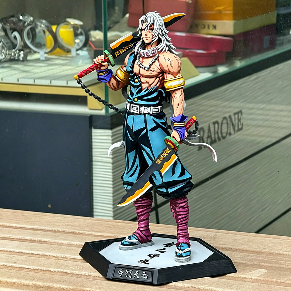 Uzui Tengen Repainted Handmade PVC Figurine 30cm – Demon Slayer Sound Hashira Anime Collectible with Gift Box | HOMEINA