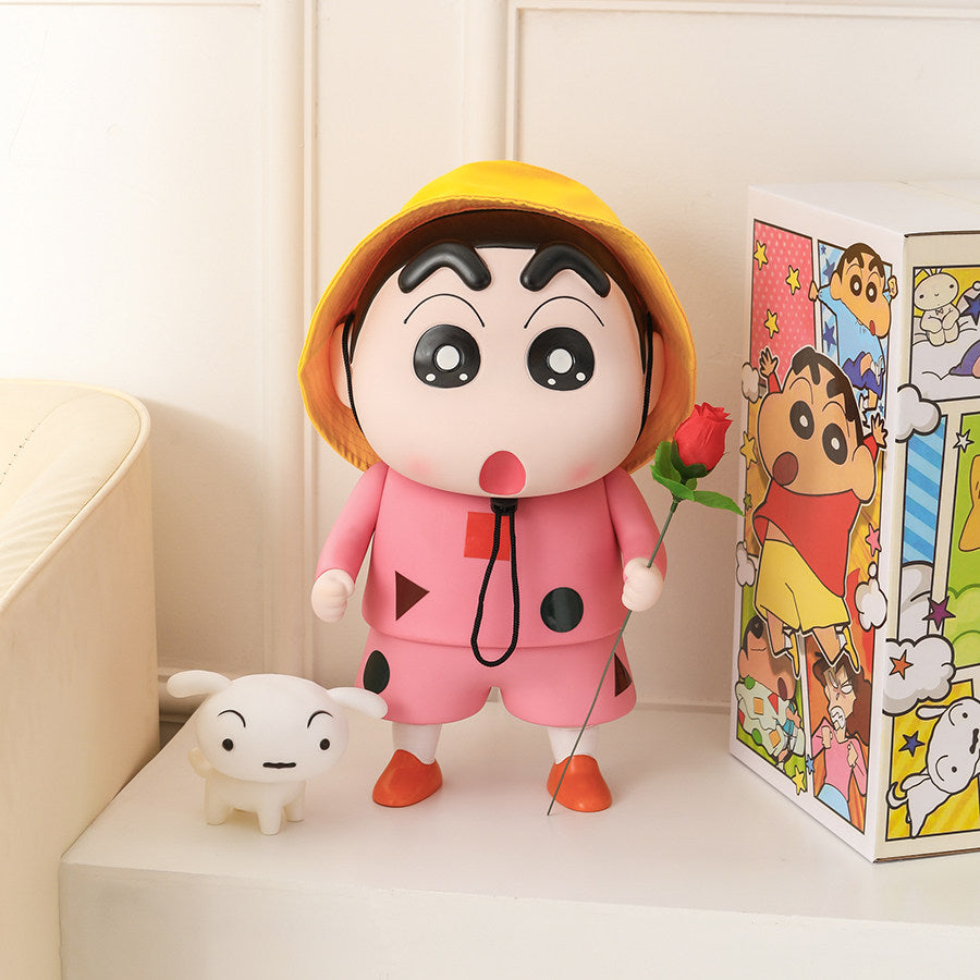 Crayon Shin-chan Hoodie PVC Figurine 40cm – 3 Colors, with Shiro & Rose | HOMEINA