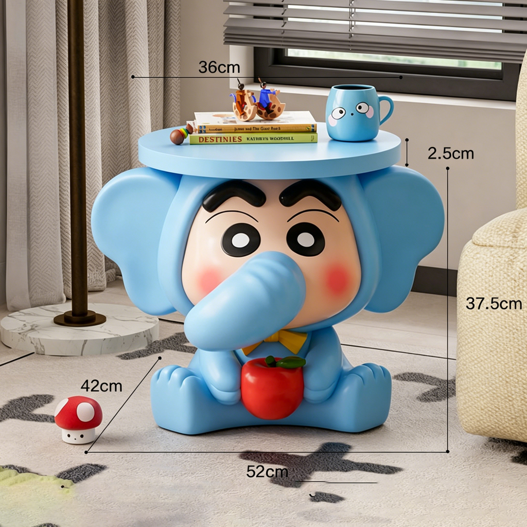 Crayon Shin-chan Elephant Resin Side Table – Anime Art Toy Home Decor | HOMEINA