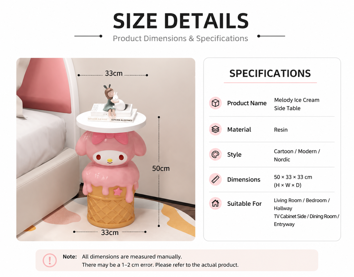 My Melody Resin Side Table – Sanrio Creative Home Decor | HOMEINA