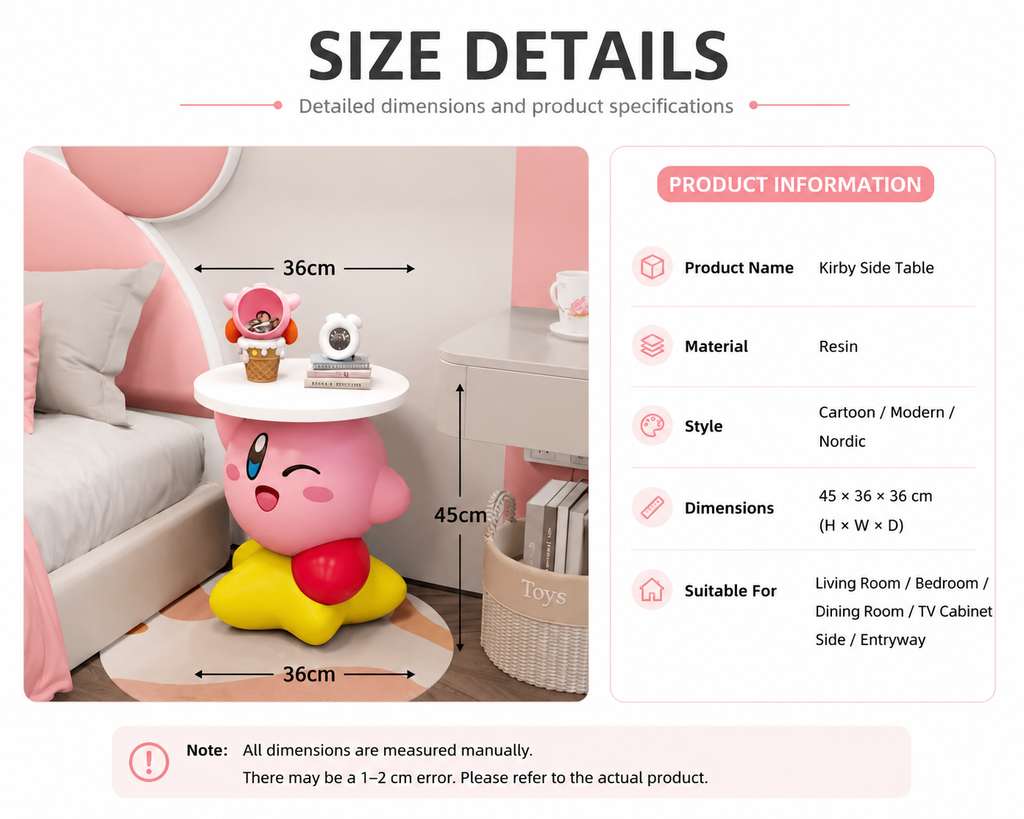 Kirby Resin Side Table – Anime Art Toy Home Decor | HOMEINA