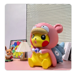 Pikachu Pink Bear Costume PVC Figurine 41cm – Anime Collectible Desk Decor | HOMEINA