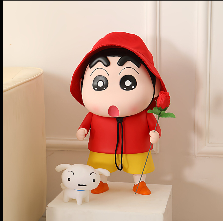 Crayon Shin-chan Hoodie PVC Figurine 40cm – 3 Colors, with Shiro & Rose | HOMEINA