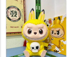 Yellow Bunny Costume PVC Figurine 41cm – Anime Collectible Desk Decor | HOMEINA